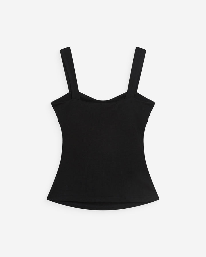 Top fruncido escote corazón sin mangas noir Wyan
