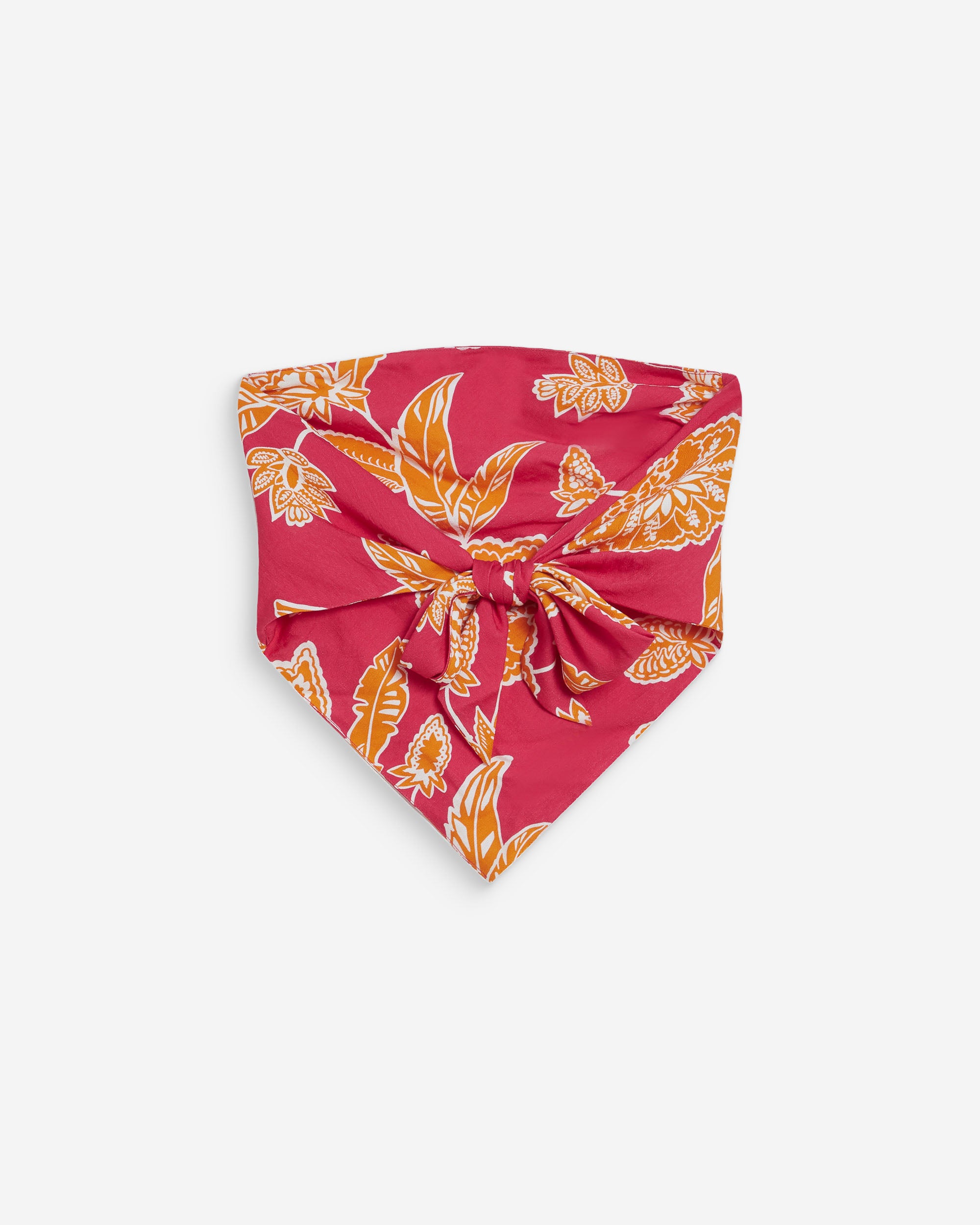 Floral bandeau top with tie-back fuchsia Willara