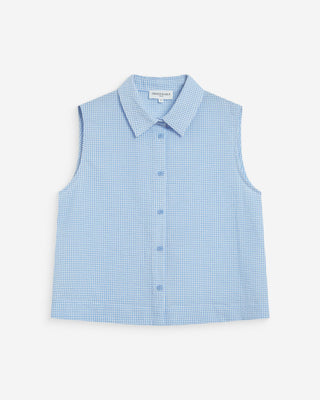 Camisa sin mangas de algodón de cuadros ciel Windell