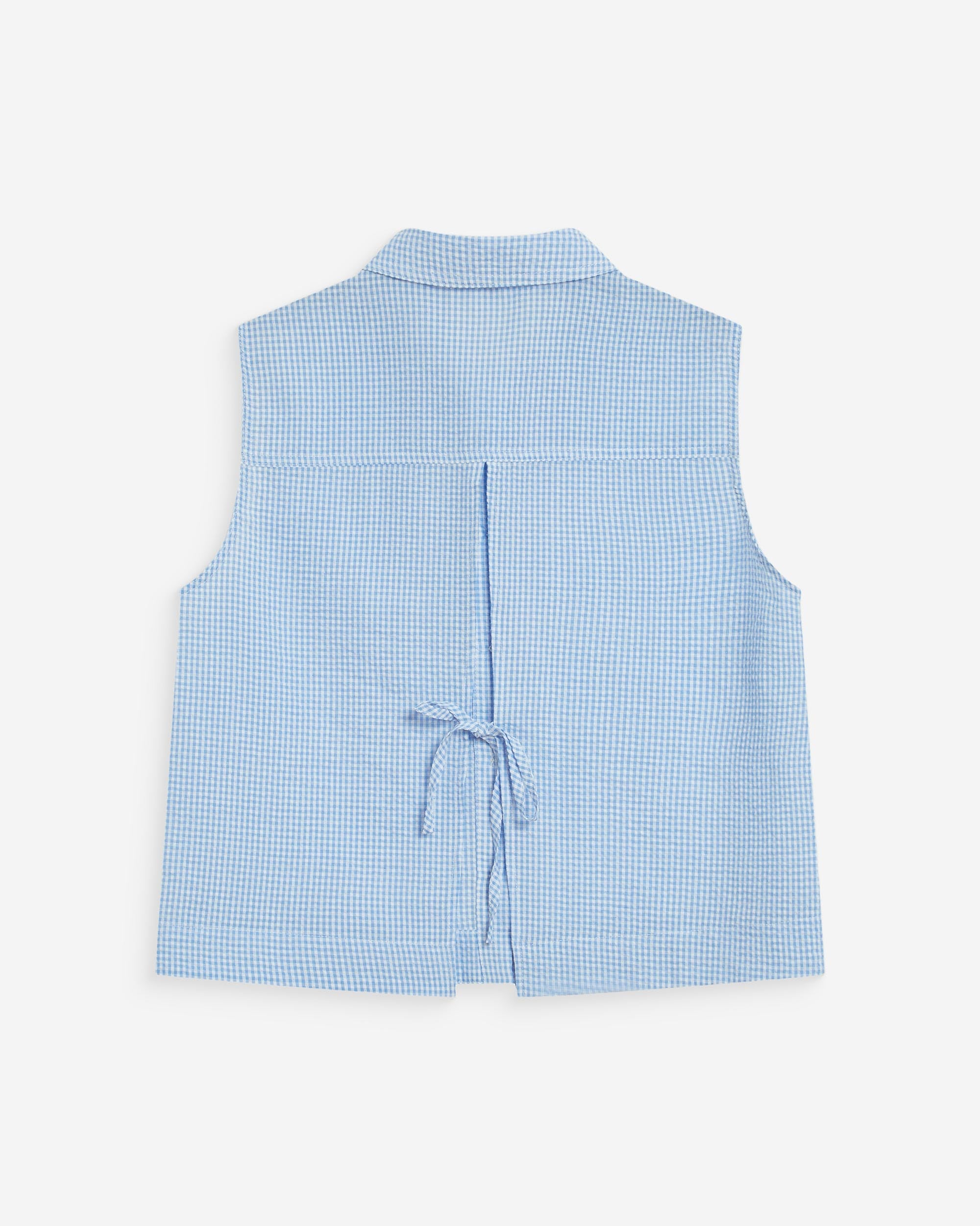 Camisa sin mangas de algodón de cuadros ciel Windell