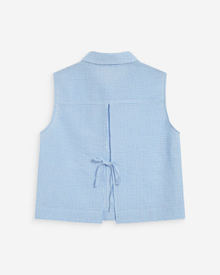 Camisa sin mangas de algodón de cuadros ciel Windell