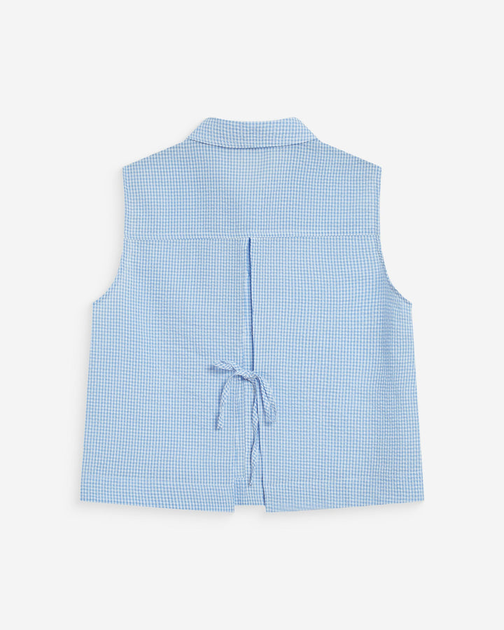Camisa sin mangas de algodón de cuadros ciel Windell