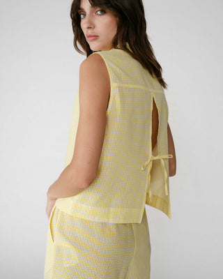 Camisa sin mangas de algodón de cuadros jaune Windell