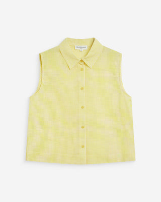 Camisa sin mangas de algodón de cuadros jaune Windell