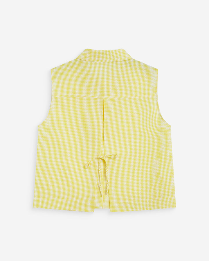 Camisa sin mangas de algodón de cuadros jaune Windell