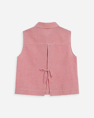 Camisa sin mangas de algodón de cuadros rouge Windell