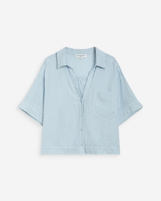 Camisa amplia de encaje manga corta ciel Winka