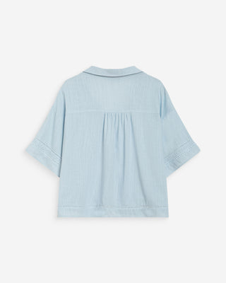 Camisa amplia de encaje manga corta ciel Winka