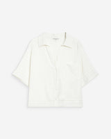 Camisa amplia de encaje manga corta white Winka
