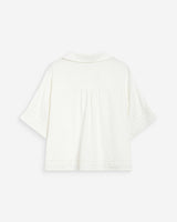 Camisa amplia de encaje manga corta white Winka