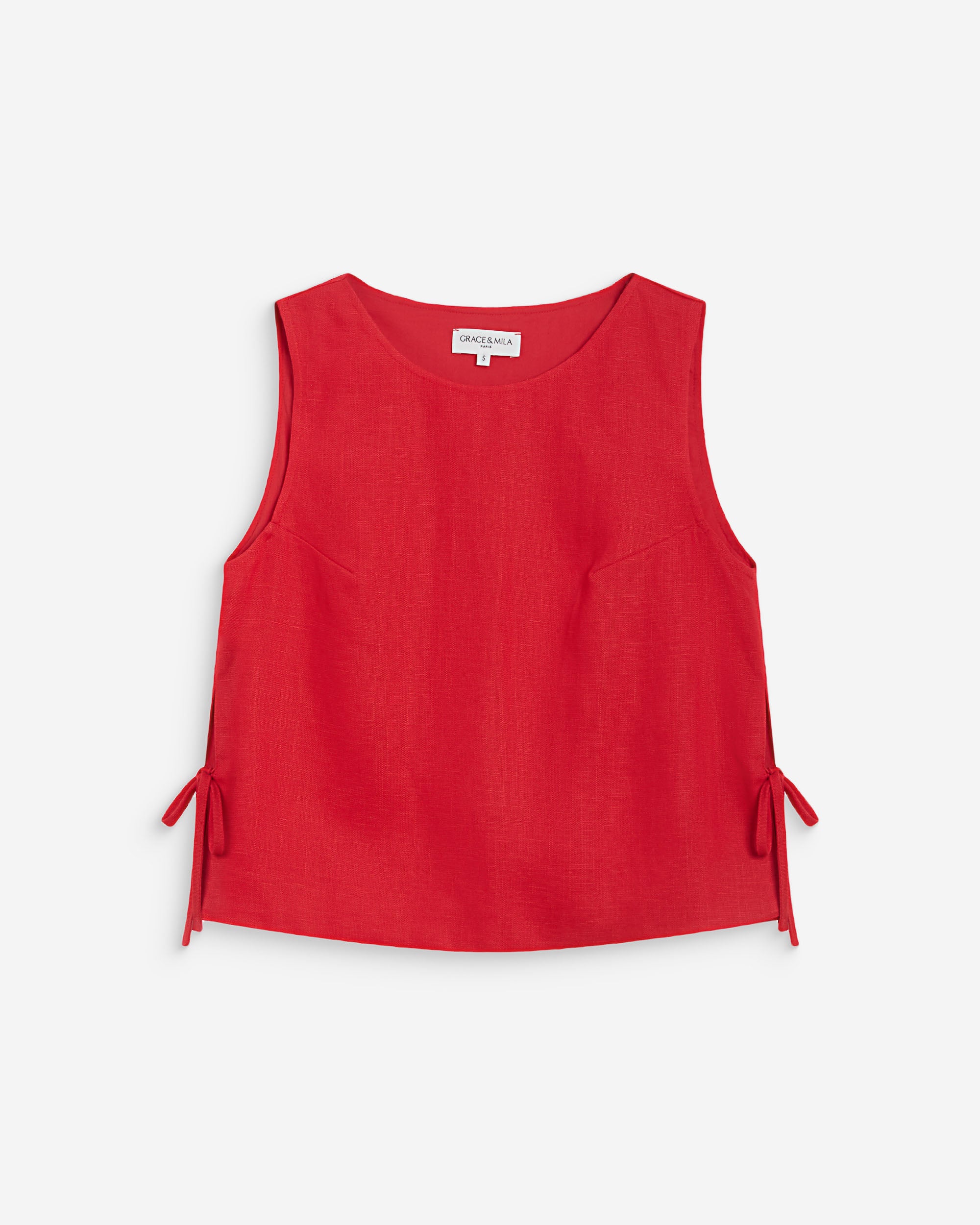 Top recto sin mangas con lazo rouge Wesca