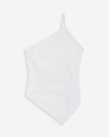 Asymmetric embroidered cotton backless top white Waiting