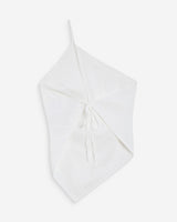 Asymmetric embroidered cotton backless top white Waiting