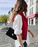 Sac bandoulière en cuir de vachette noir Le jules
