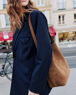 Sac seau en cuir de vachette camel Le come