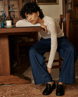 Top en dentelle transparent ivoire Valmy