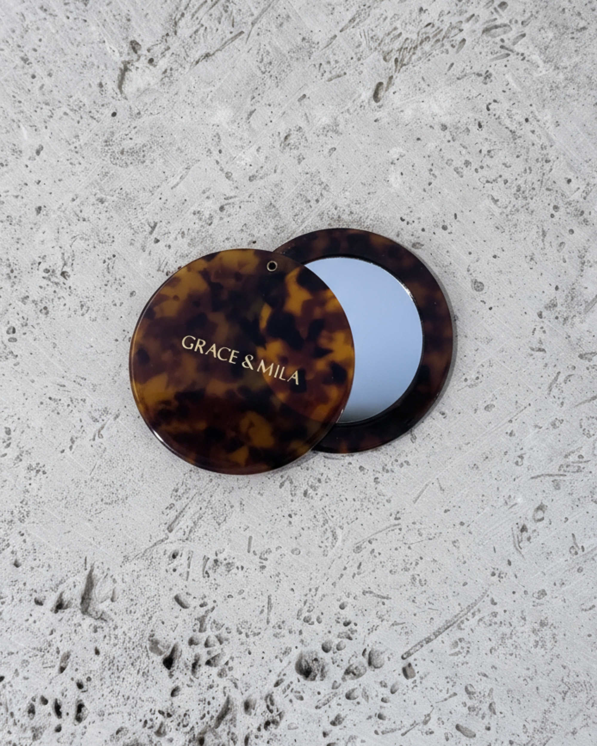 Espejo de bolsillo redondo leopard Julian