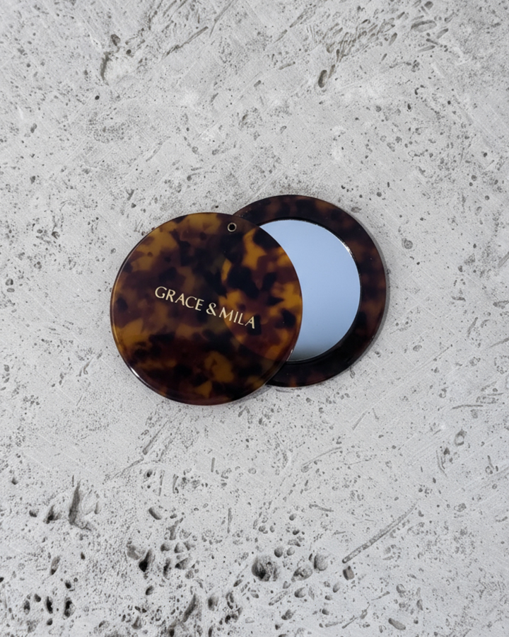 Miroir de poche rond leopard Julian